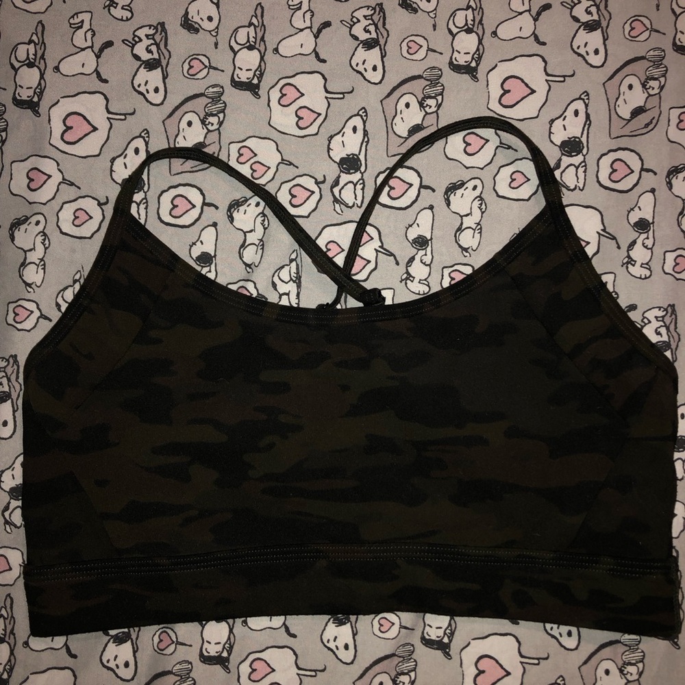 Alphalete Infinity Dark Olive Camo Bra